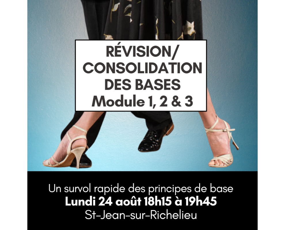 Consolidation des bases en tango argentin Module 1, 2 et 3